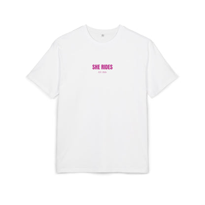 She Rides RideOrDie Oversized T-shirt Roze//Bikergirl T-shirt