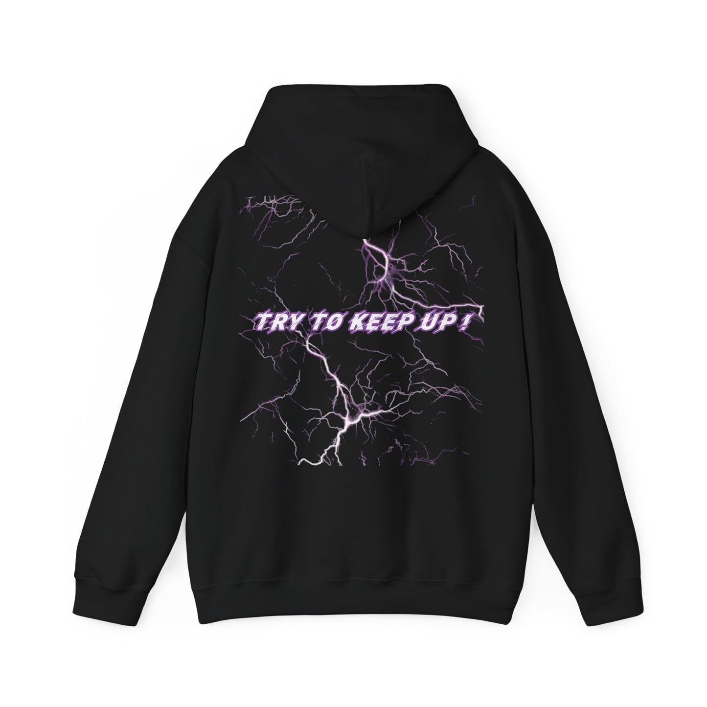 She Rides "try to keep up!" Lightning Hoodie Paars//Bikergirl Hoodie