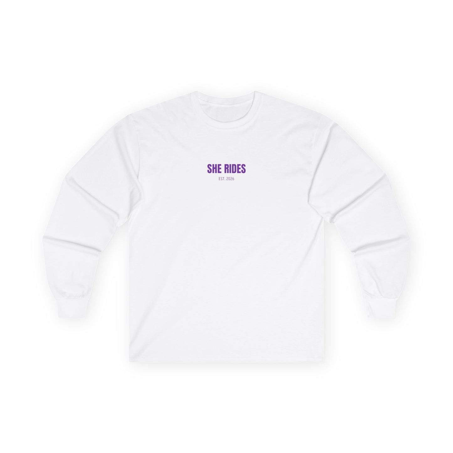 She Rides RideOrDie Long Sleeve Paars//Bikergirl Long Sleeve