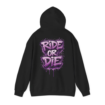 She Rides RideOrDie Hoodie Paars//Bikergirl Hoodie