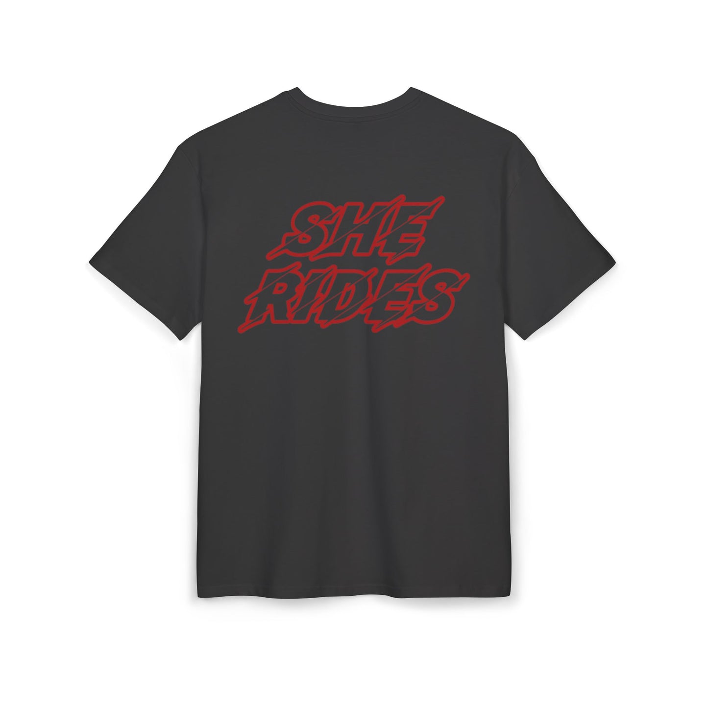 She Rides Oversized T-shirt Rood//Bikergirl T-shirt