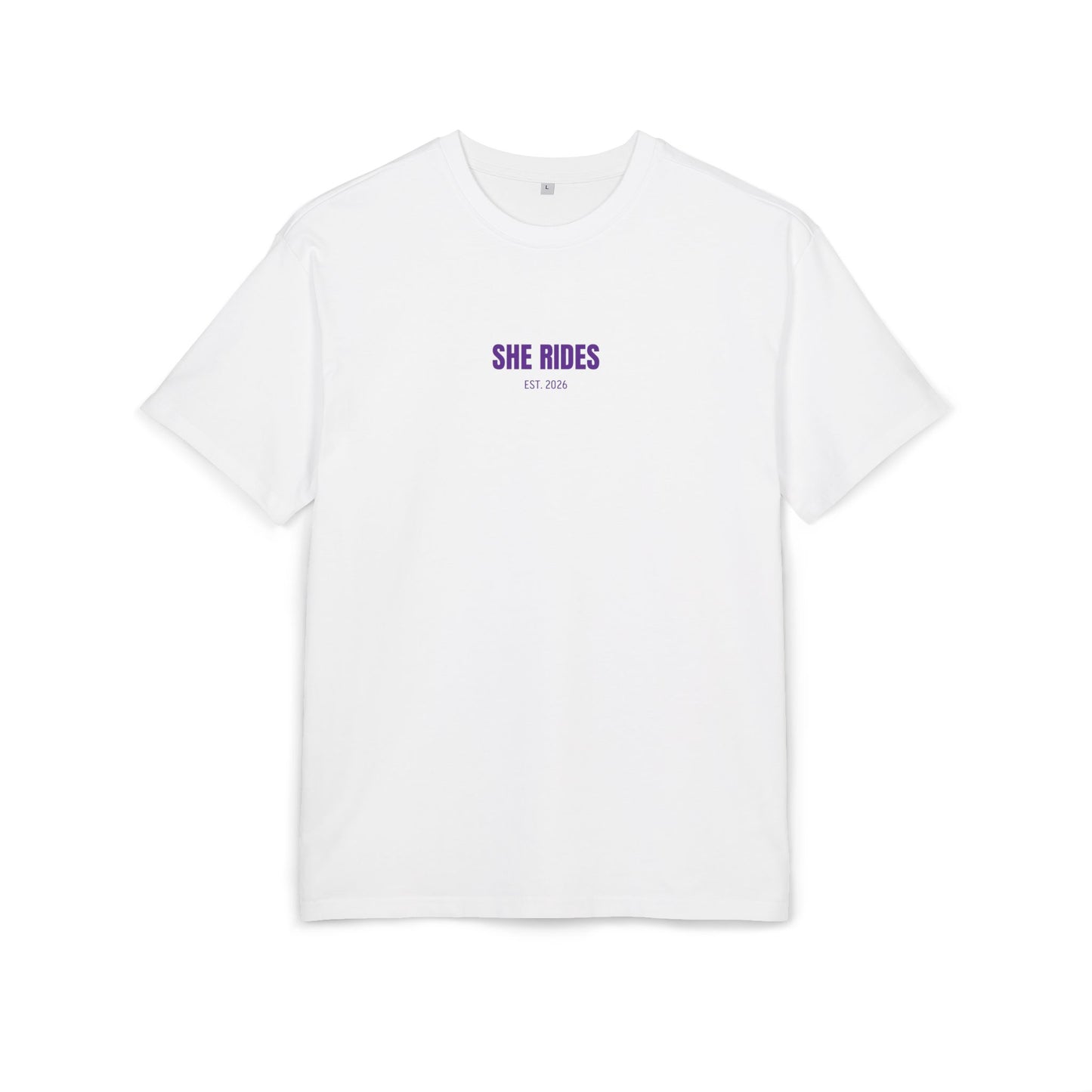 She Rides RideOrDie Oversized T-shirt Paars//Bikergirl T-shirt