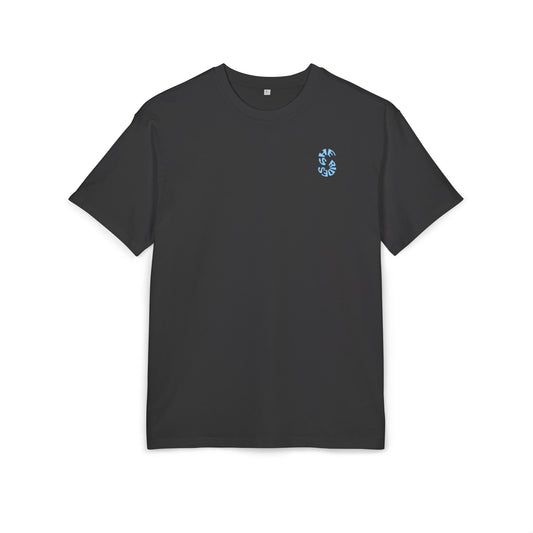 She Rides Oversized T-shirt Blauw//Bikergirl T-shirt