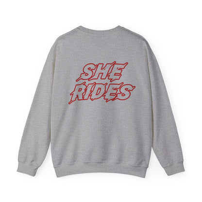 She Rides Original Sweater Rood//Bikergirl Sweater