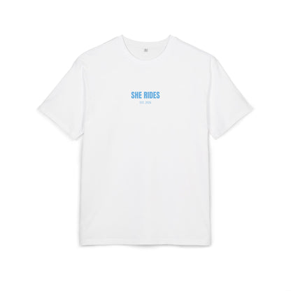 She Rides RideOrDie Oversized T-shirt Blauw//Bikergirl T-shirt