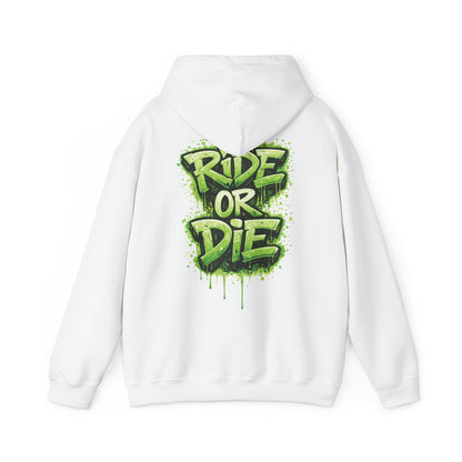She Rides RideOrDie Hoodie Groen//Bikergirl Hoodie