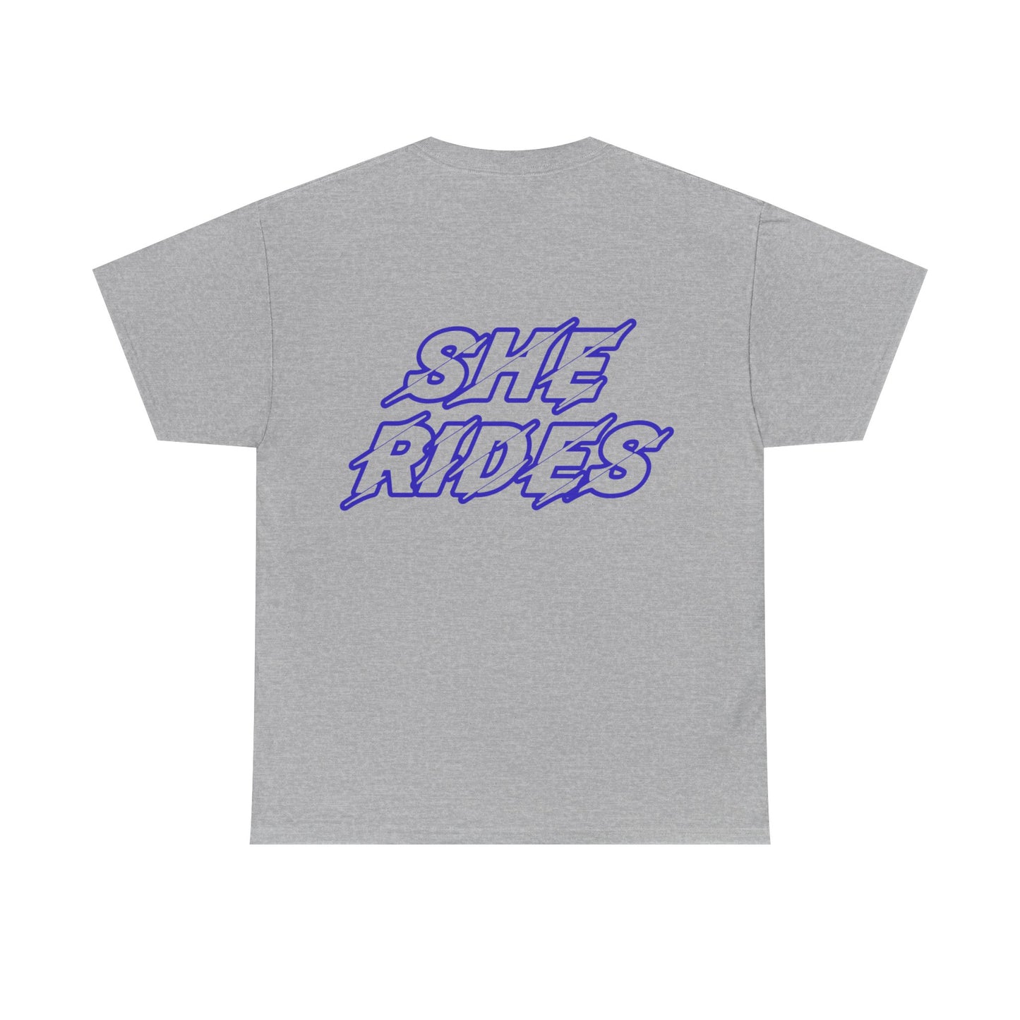 She Rides original T-shirt Blauw//Bikergirl T-shirt