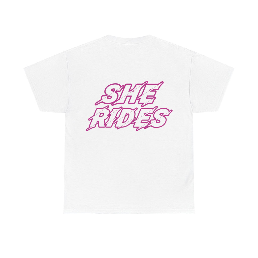She Rides original T-shirt Roze