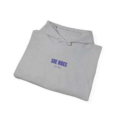 She Rides Basic Hoodie Blauw//Bikergirl Hoodie