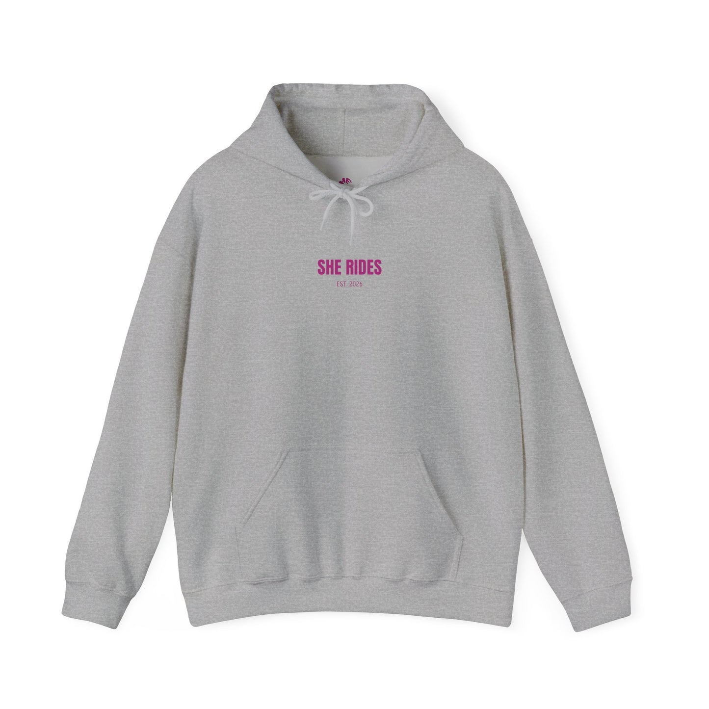 She Rides Basic Hoodie Roze//Bikergirl Hoodie