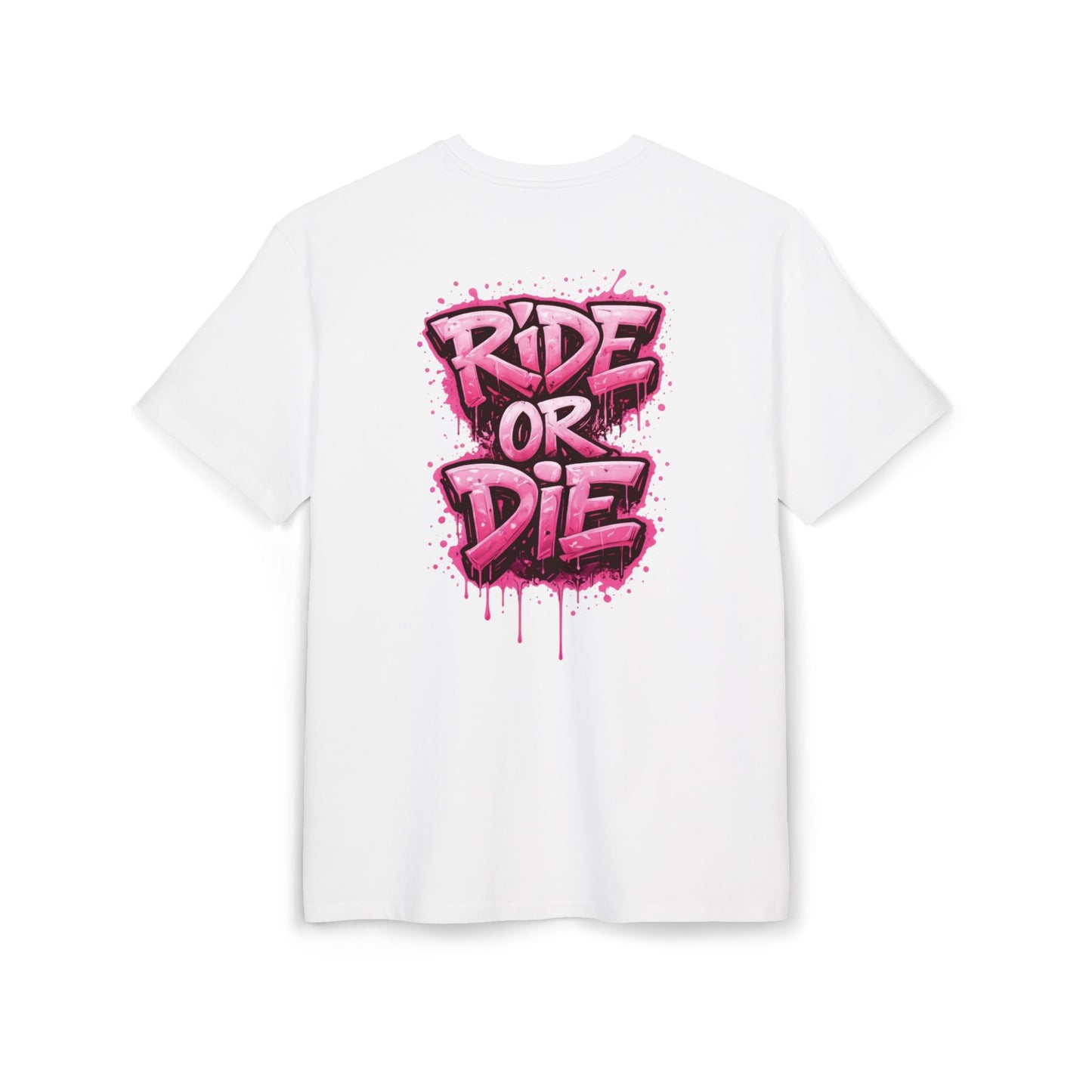 She Rides RideOrDie Oversized T-shirt Roze//Bikergirl T-shirt
