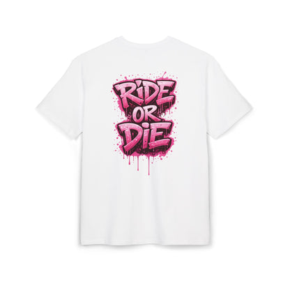 She Rides RideOrDie Oversized T-shirt Roze//Bikergirl T-shirt