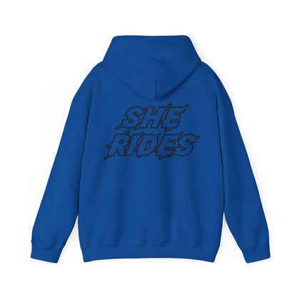 She Rides Original Hoodie Color//Bikergirl Hoodie