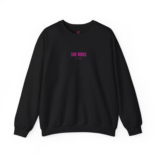 She Rides RideOrDie Sweater Roze//Bikergirl Sweater