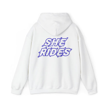 She Rides Original Hoodie Blauw//Bikergirl Hoodie