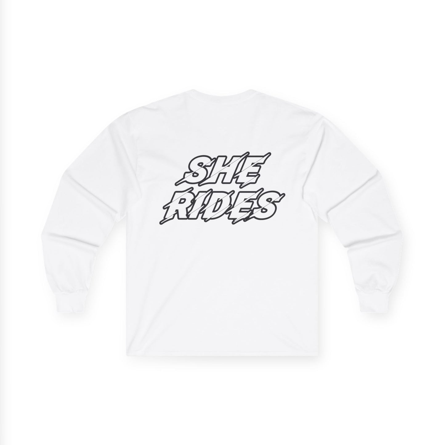 She Rides Long Sleeve Zwart&Wit//Bikergirl Long Sleeve