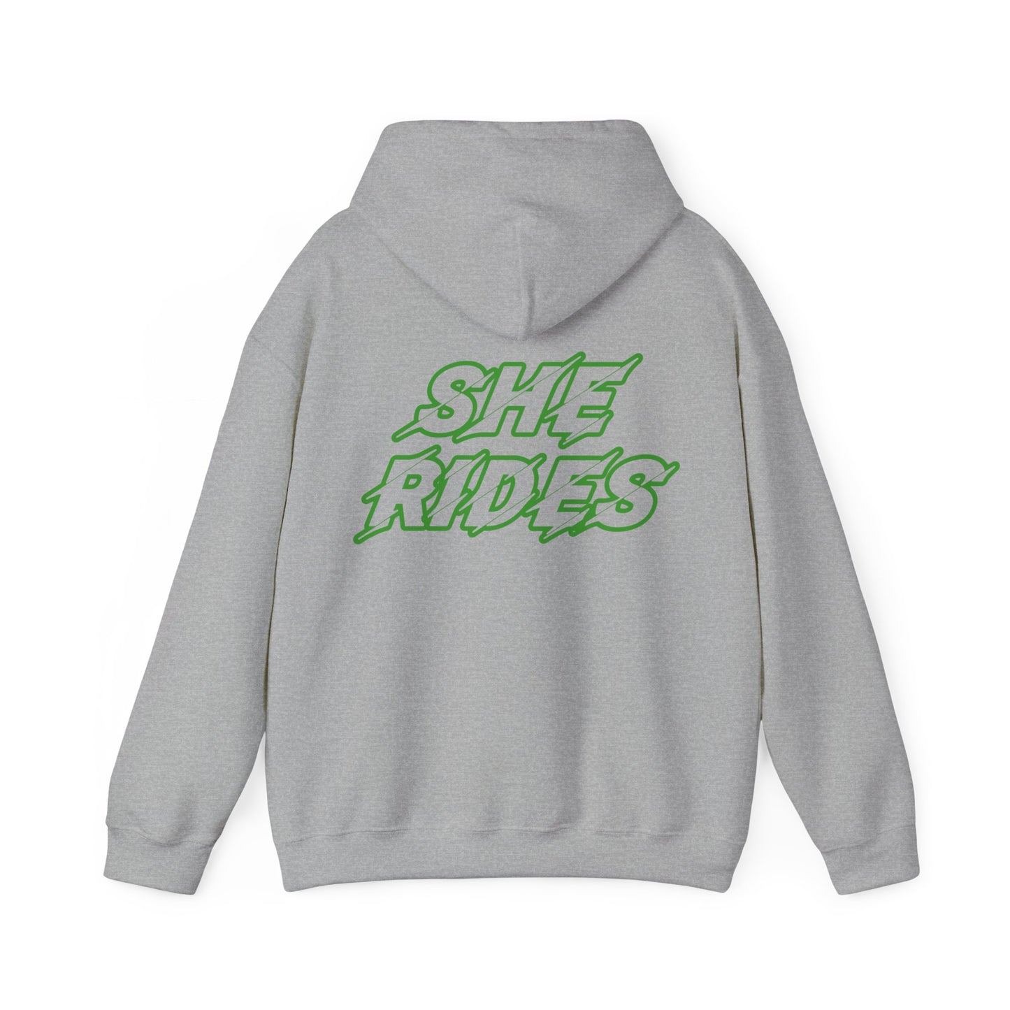 She Rides Original Hoodie Groen//Bikergirl Hoodie